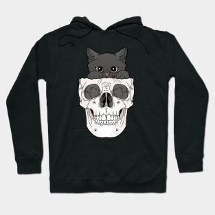 Black Kitty & Skull Hoodie